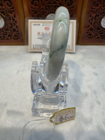 Certified Real Jade Bangle (Jadeite) #5002541, size 53mm - Image 5