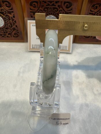 Certified Real Jade Bangle (Jadeite) #5002541, size 53mm - Image 7