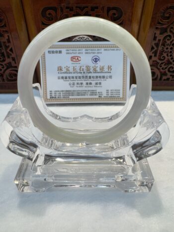 Certified Real Jade Bangle (Jadeite) #5001829, size 55mm - Image 6