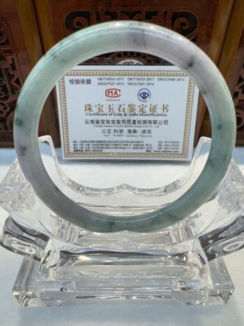 Certified Real Jade Bangle (Jadeite) #5001950, size 55mm - Image 3
