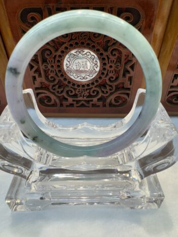 Certified Real Jade Bangle (Jadeite) #5001950, size 55mm - Image 4