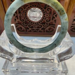 Certified Real Jade Bangle (Jadeite) #5002094, size 55mm
