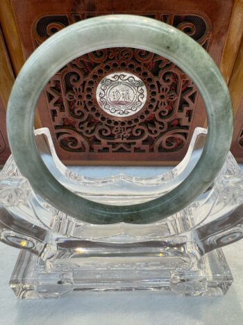 Certified Real Jade Bangle (Jadeite) #4001610, size 55mm - Image 3