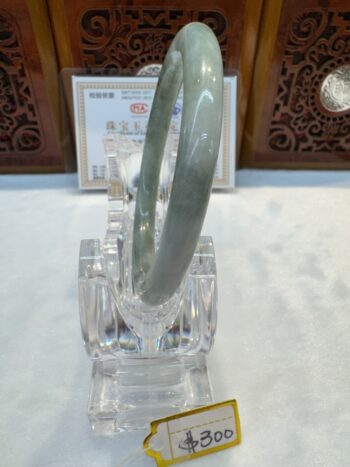 Certified Real Jade Bangle (Jadeite) #4001610, size 55mm - Image 6