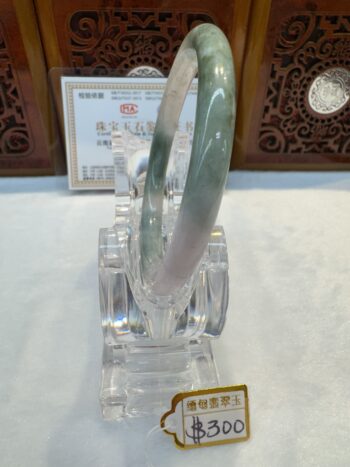 Certified Real Jade Bangle (Jadeite) #5001913, size 55mm - Image 7