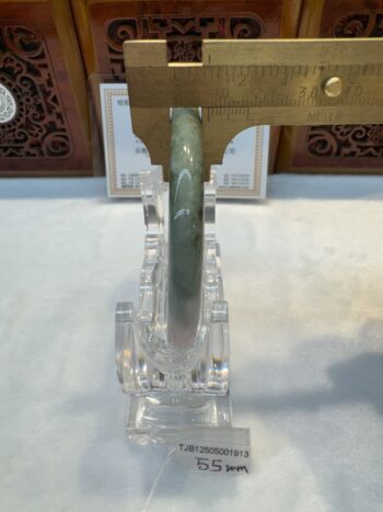 Certified Real Jade Bangle (Jadeite) #5001913, size 55mm - Image 6