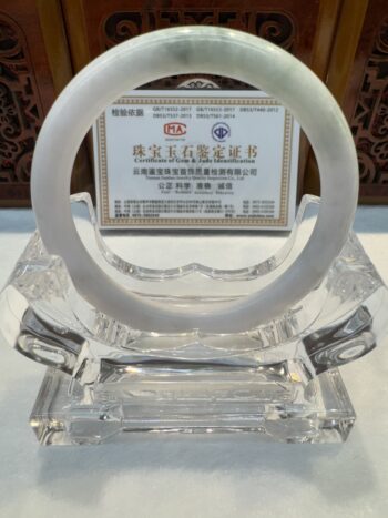 Certified Real Jade Bangle (Jadeite) #4000545, size 55mm - Image 7
