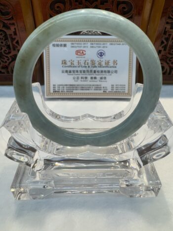 Certified Real Jade Bangle (Jadeite) #5001855, size 55mm - Image 7