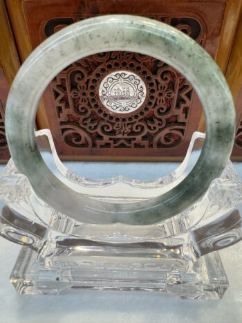 Certified Real Jade Bangle (Jadeite) #4000707 size 55mm - Image 3