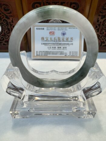 Certified Real Jade Bangle (Jadeite) #4000707 size 55mm - Image 5