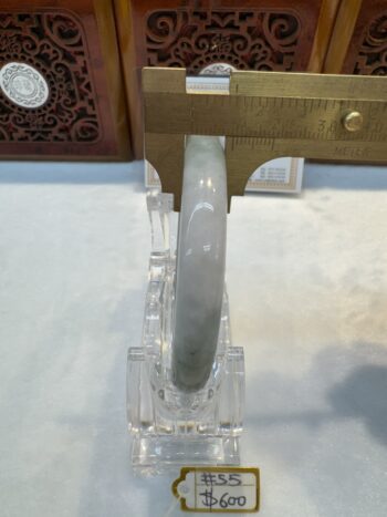 Certified Real Jade Bangle (Jadeite) #4000707 size 55mm - Image 7