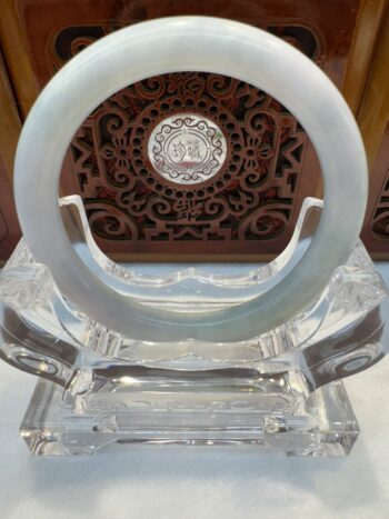 Certified Real Jade Bangle (Jadeite) #4001281 size 55mm - Image 4