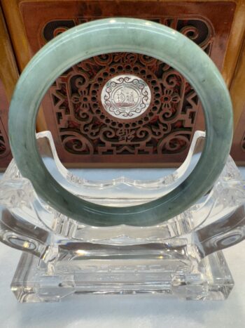 Certified Real Jade Bangle (Jadeite) #4001449 size 55mm - Image 7