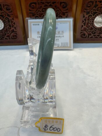 Certified Real Jade Bangle (Jadeite) #4001449 size 55mm - Image 3