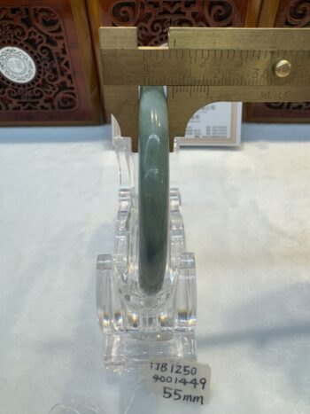 Certified Real Jade Bangle (Jadeite) #4001449 size 55mm - Image 6