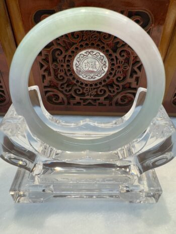 Certified Real Jade Bangle (Jadeite) #4001356 size 55mm - Image 4