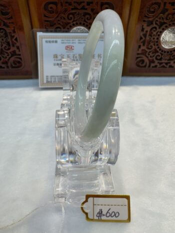 Certified Real Jade Bangle (Jadeite) #4001356 size 55mm - Image 7