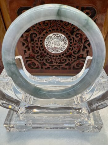 Certified Real Jade Bangle (Jadeite) #4000374 size 55mm - Image 3