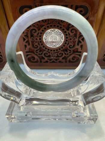Certified Real Jade Bangle (Jadeite) #4001330 size 55mm