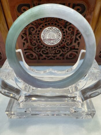 Certified Real Jade Bangle (Jadeite) #4001330 size 55mm - Image 5
