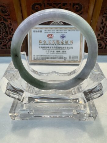 Certified Real Jade Bangle (Jadeite) #4001330 size 55mm - Image 3