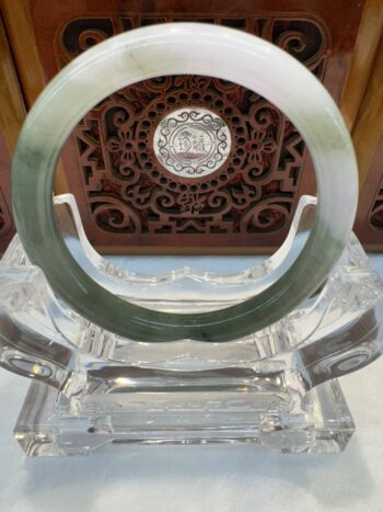 Certified Real Jade Bangle (Jadeite) #4000283 size 55mm - Image 5