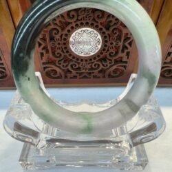Certified Real Jade Bangle (Jadeite) #5002281 size 55mm