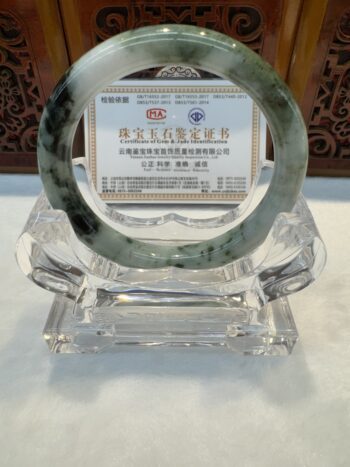 Certified Real Jade Bangle (Jadeite) #4001508 size 56mm - Image 3