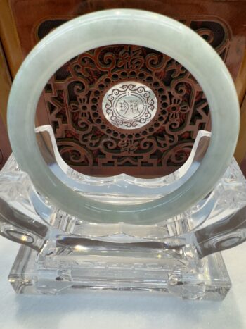 Certified Real Jade Bangle (Jadeite) #5001802 size 56mm - Image 5