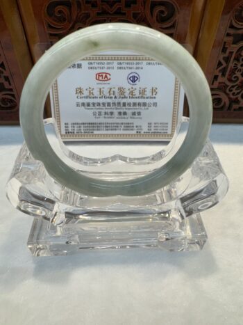Certified Real Jade Bangle (Jadeite) #5001802 size 56mm - Image 6