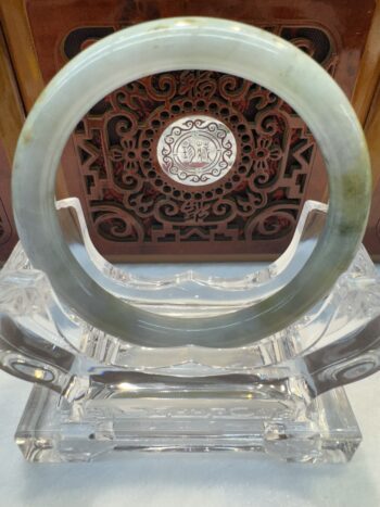 Certified Real Jade Bangle (Jadeite) #4000407 size 56mm - Image 3