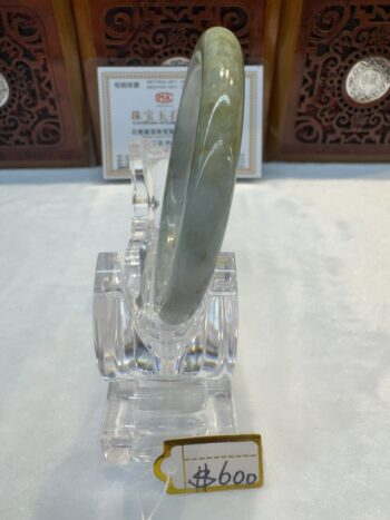 Certified Real Jade Bangle (Jadeite) #4000407 size 56mm - Image 5