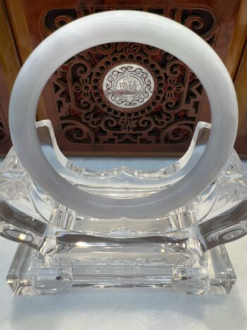Certified Real Jade Bangle (Jadeite) #400803 size 56mm - Image 4