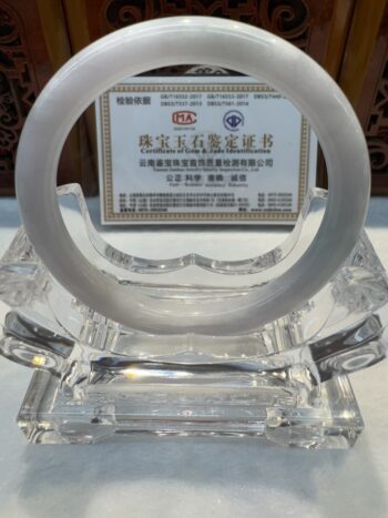 Certified Real Jade Bangle (Jadeite) #400803 size 56mm - Image 5