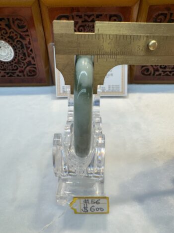 Certified Real Jade Bangle (Jadeite) #4001498 size 56mm - Image 5