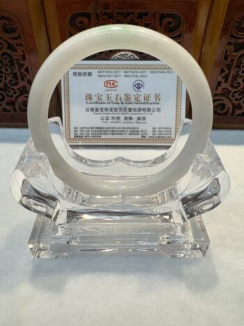 Certified Real Jade Bangle (Jadeite) #2004684 size 56mm - Image 6
