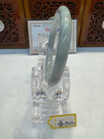 Certified Real Jade Bangle (Jadeite) #4001504 size 56mm - Image 7