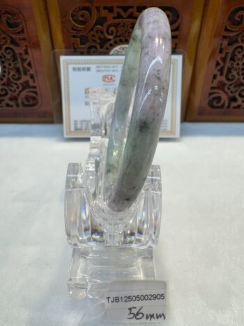 Certified Real Jade Bangle (Jadeite) #5002905 size 56mm - Image 6