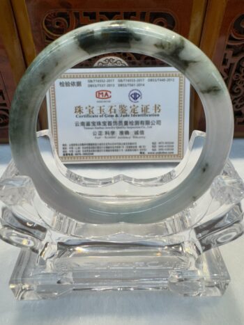 Certified Real Jade Bangle (Jadeite) #5002116 size 56mm - Image 3