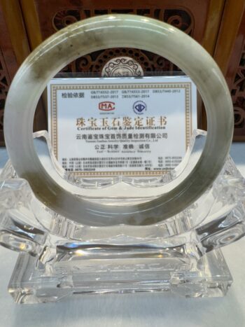 Certified Real Jade Bangle (Jadeite) #5003009 size 56mm - Image 6