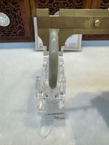 Certified Real Jade Bangle (Jadeite) #5003009 size 56mm - Image 7