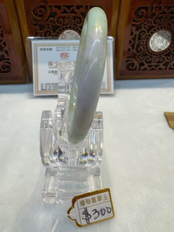 Certified Real Jade Bangle (Jadeite) #5001952 size 56mm - Image 6
