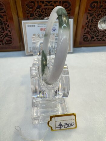 Certified Real Jade Bangle (Jadeite) #4000450 size 56mm - Image 5