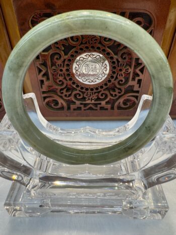 Certified Real Jade Bangle (Jadeite) #40001374 size 56mm