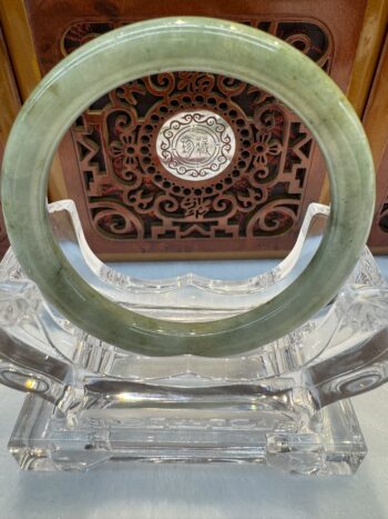 Certified Real Jade Bangle (Jadeite) #40001374 size 56mm - Image 3