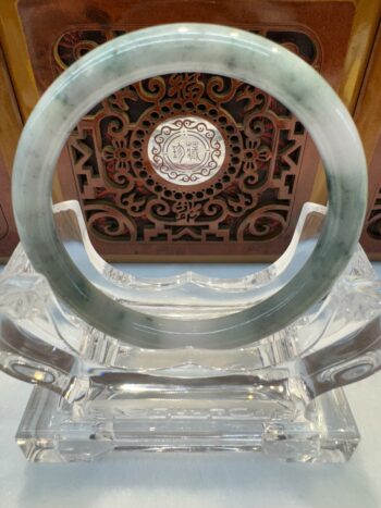 Certified Real Jade Bangle (Jadeite) #4000346 size 57mm