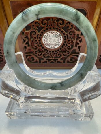 Certified Real Jade Bangle (Jadeite) #4001564 size 57mm