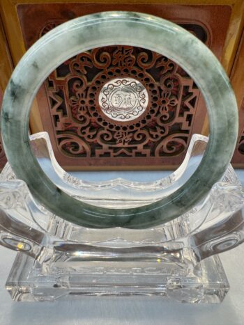 Certified Real Jade Bangle (Jadeite) #4001564 size 57mm - Image 3