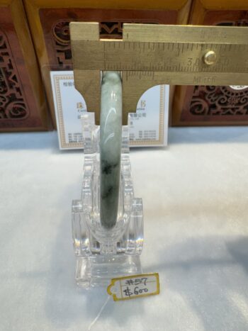 Certified Real Jade Bangle (Jadeite) #4001564 size 57mm - Image 7