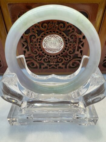 Certified Real Jade Bangle (Jadeite) #5002028 size 57mm - Image 7